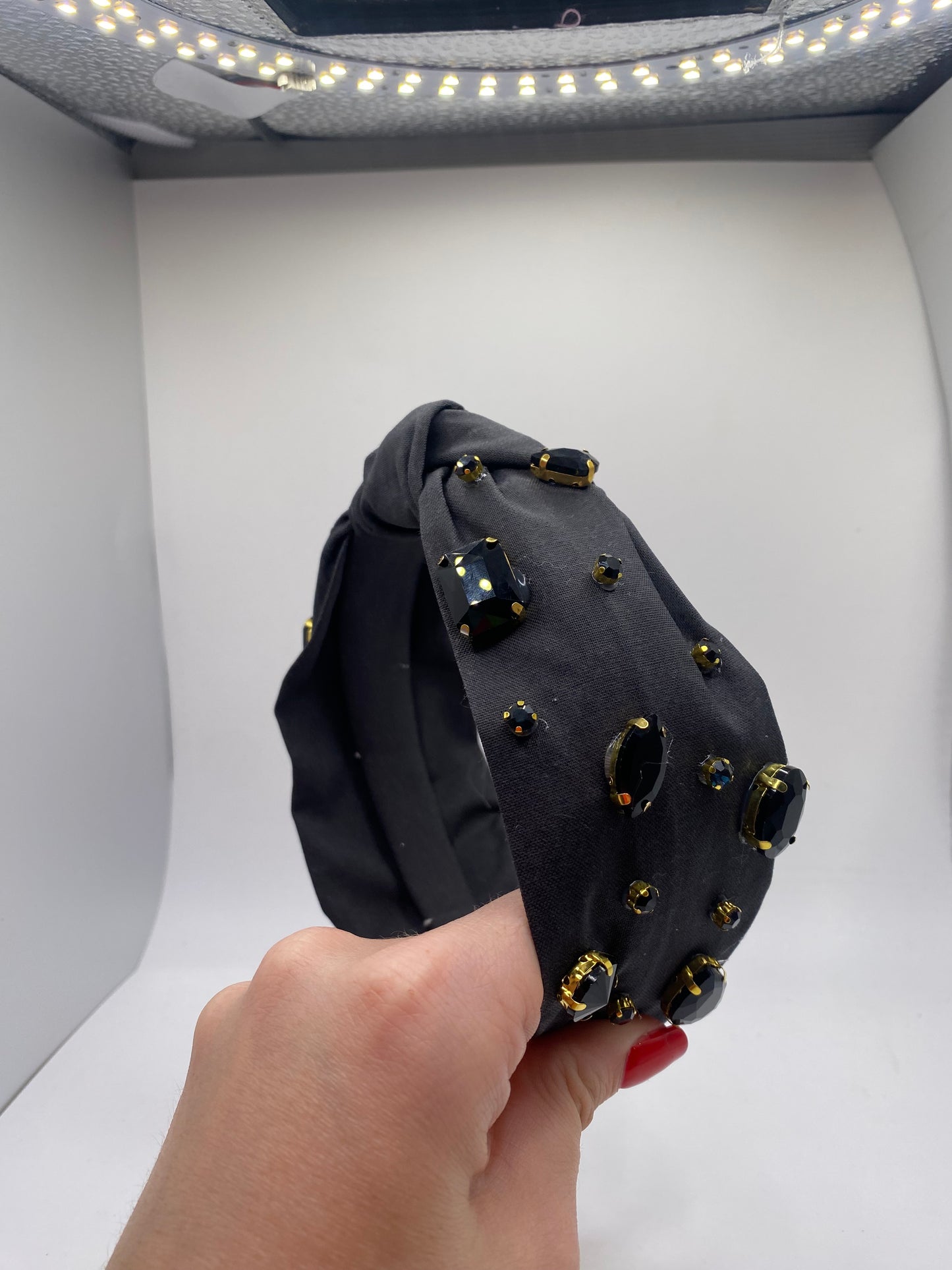 Black Headband w/ Black Gems