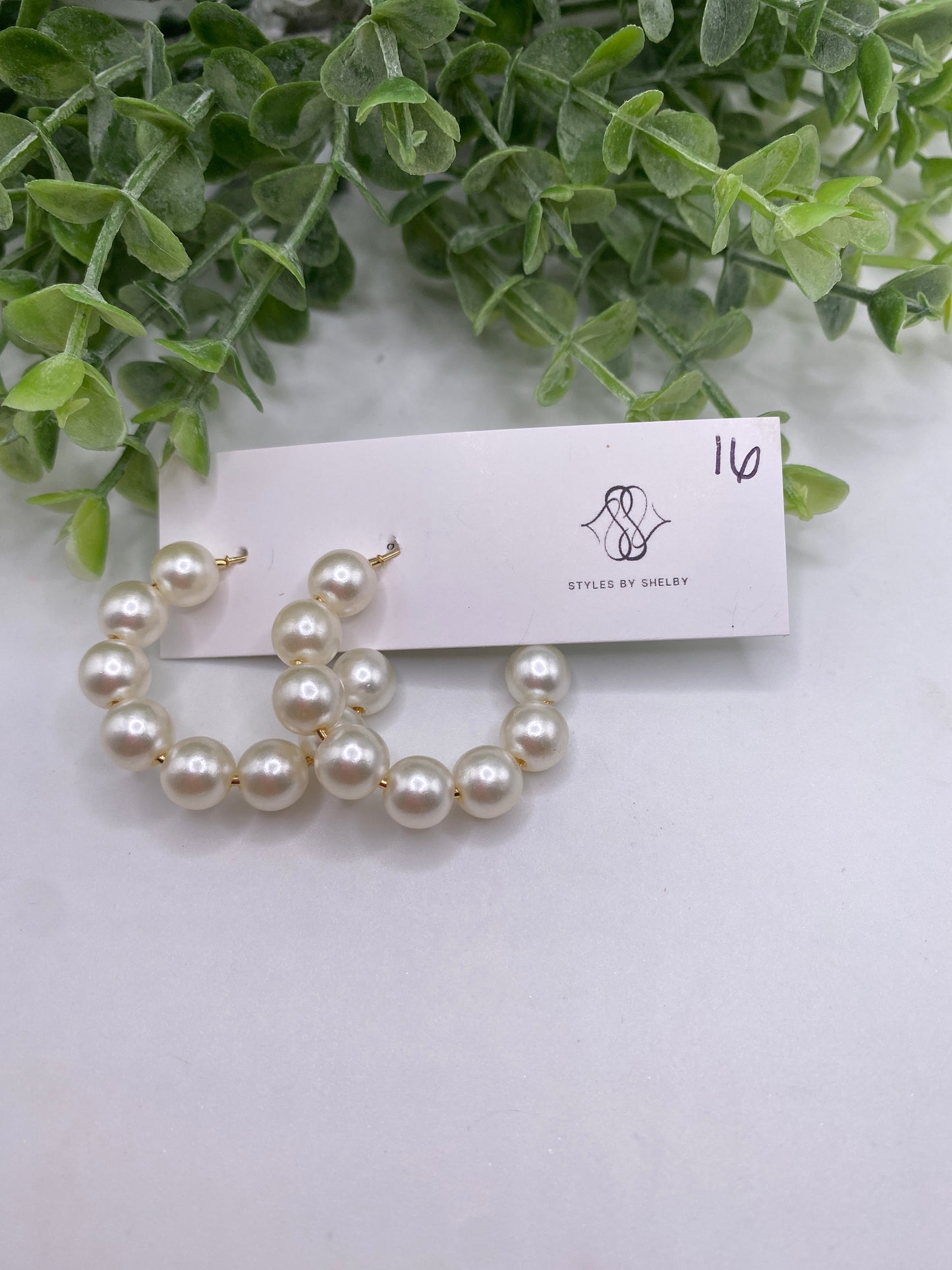 Small Pearl Hoops