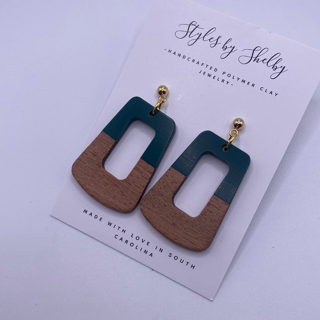 Turquoise Wood Dangle