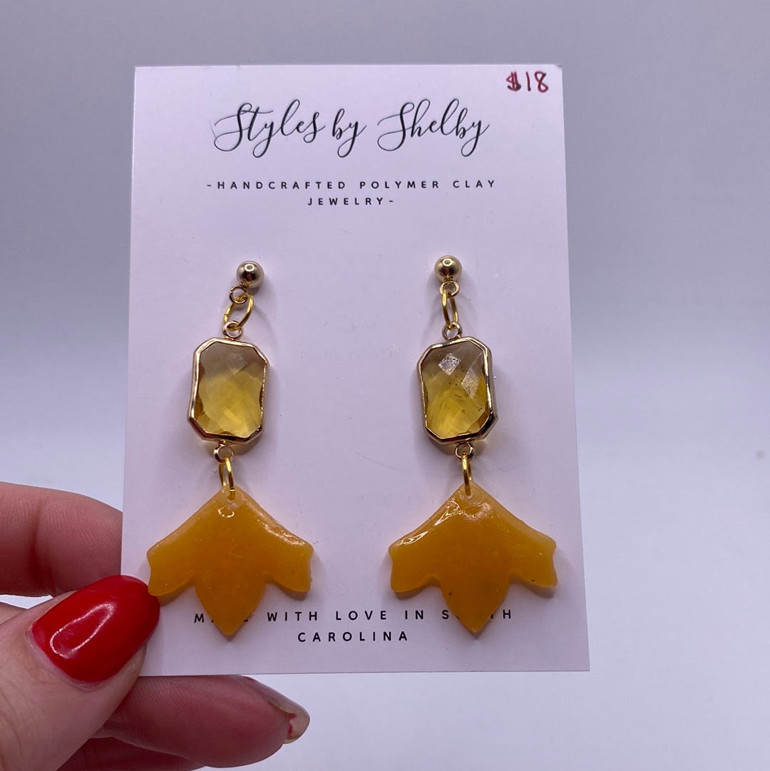 Orange Gem Earrings