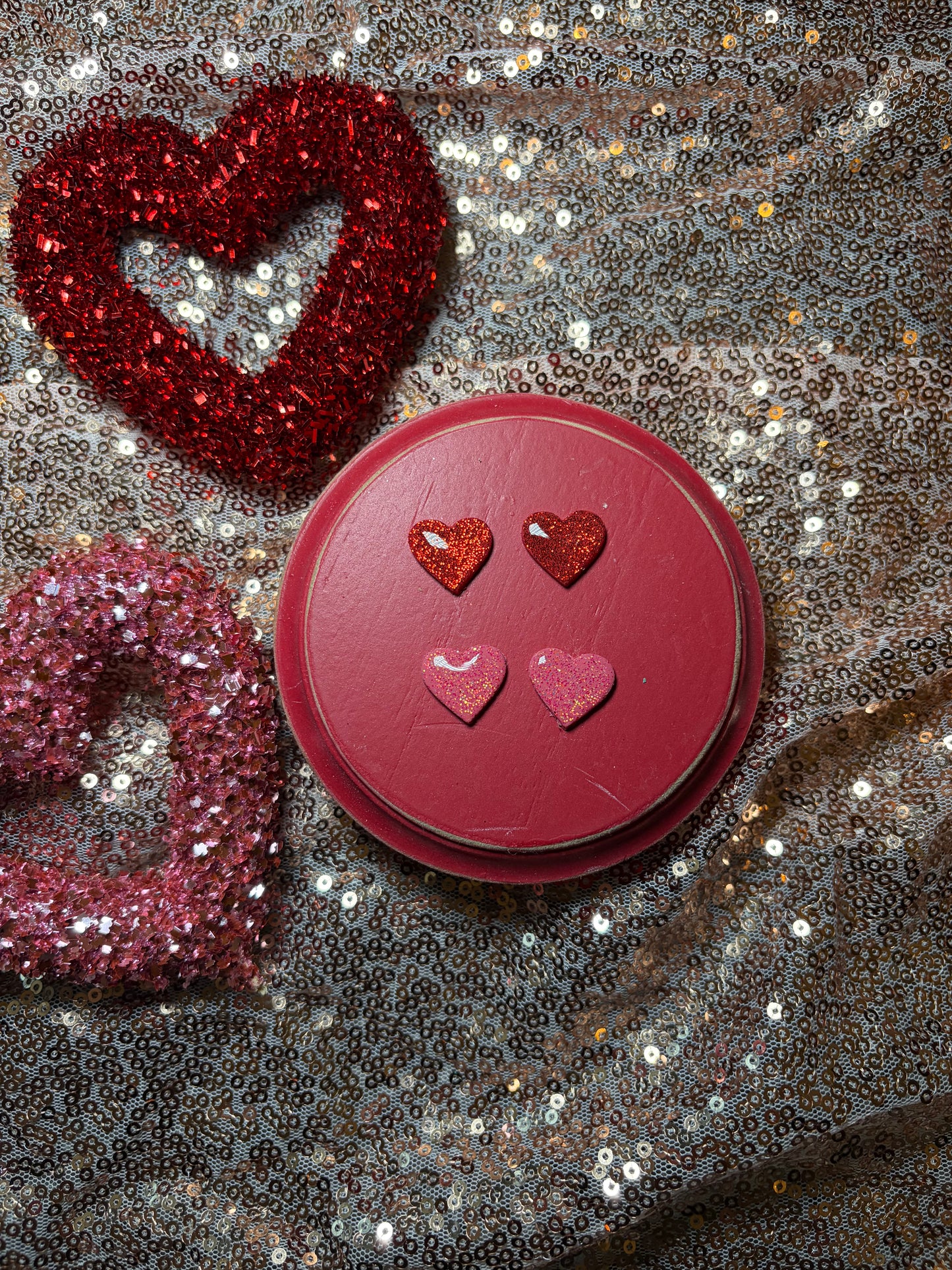 Glitter Heart Stud