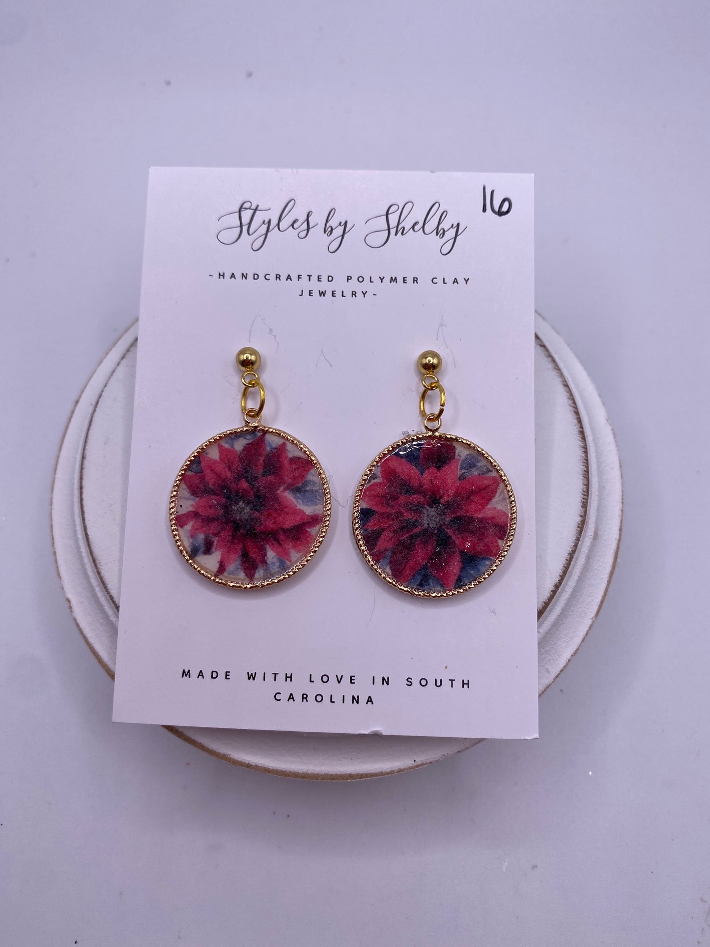 Poinsettia Circle Dangle