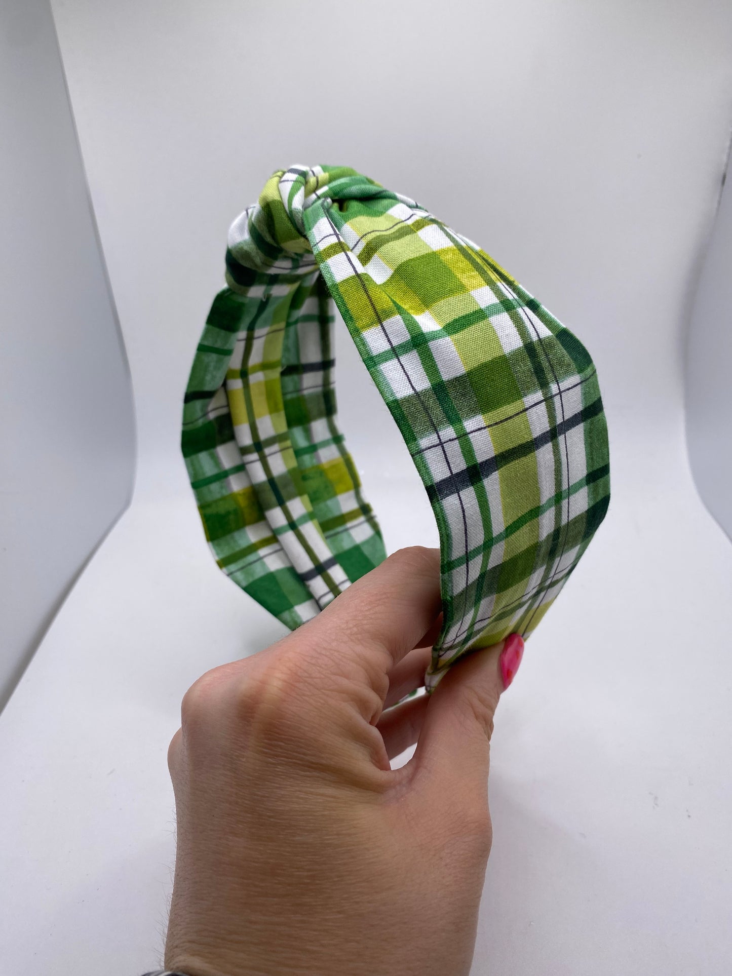Green Plaid Headband