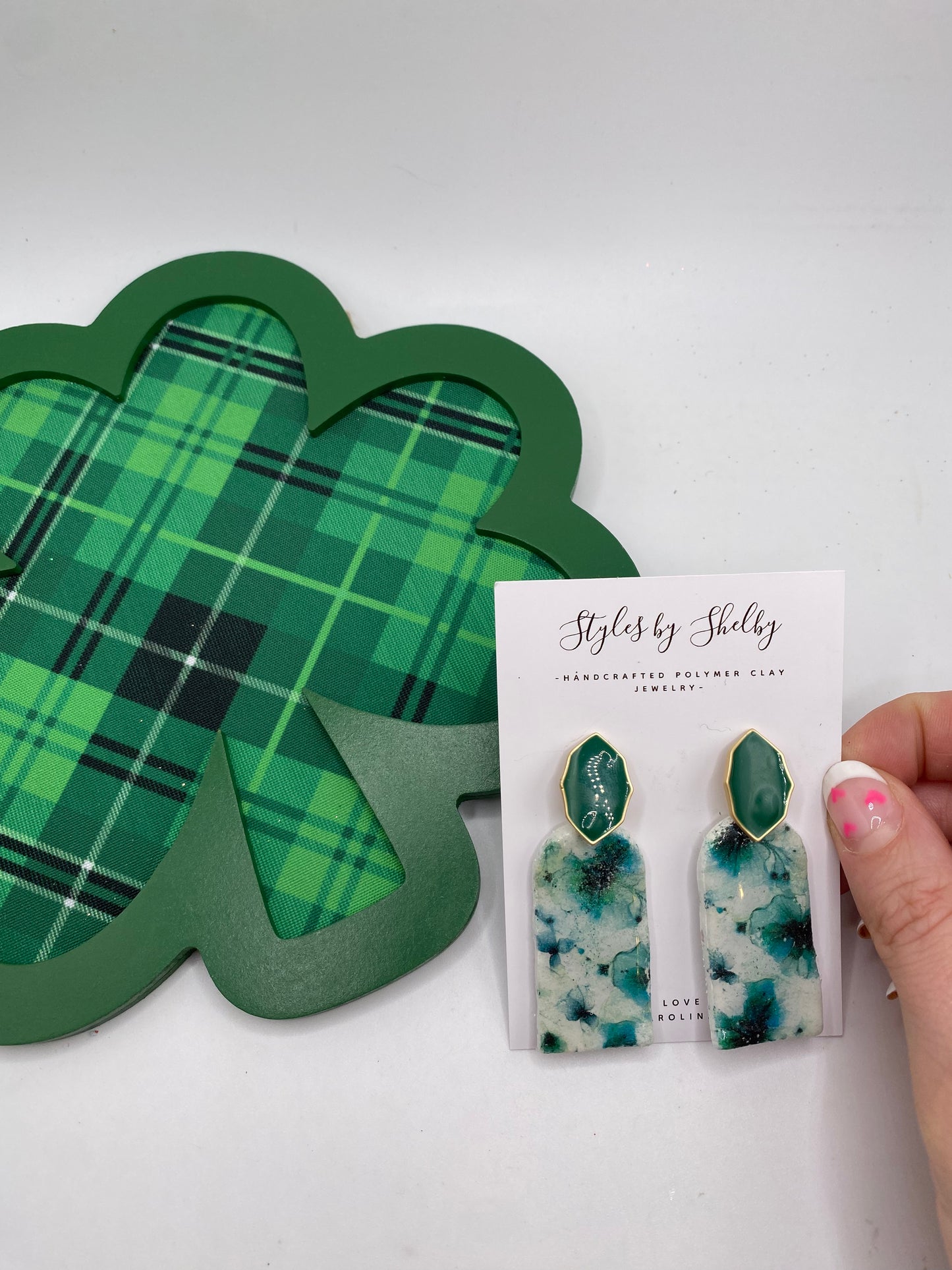 Green Watercolor Dangle