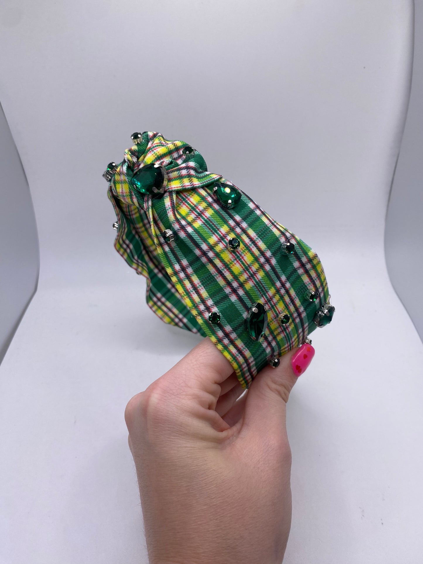 Golf Green Plaid with Gems