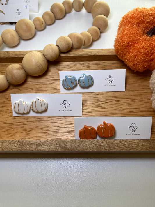 Gold Foil Pumpkin Studs