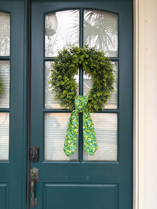 Green Clover Wreath Sash