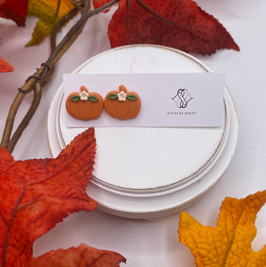 Floral Pumpkin Stud