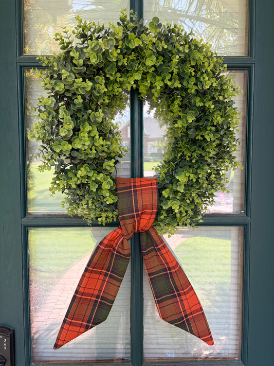 Fall Plaid Wreath Sash