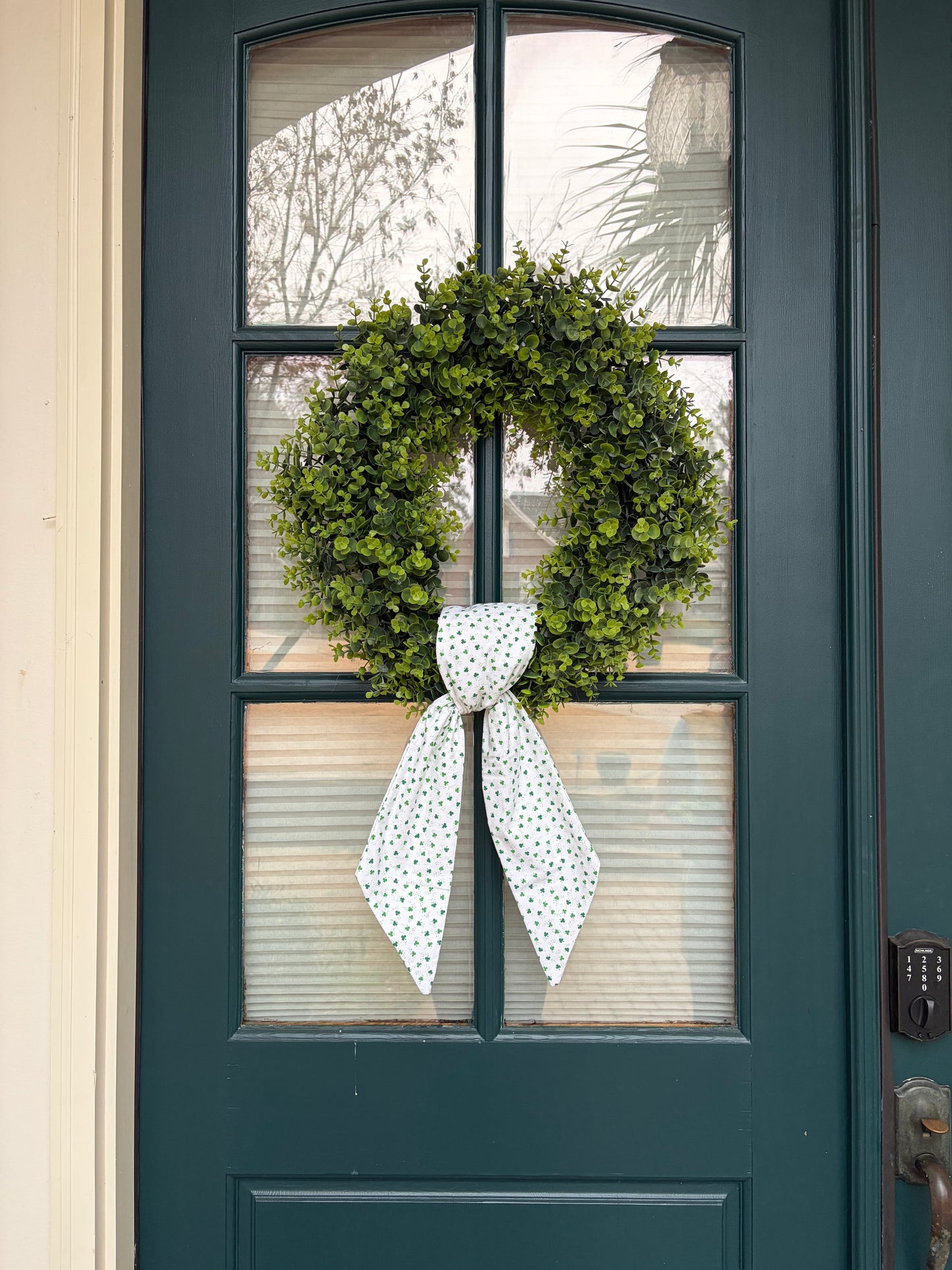 White/Clover Wreath Sash