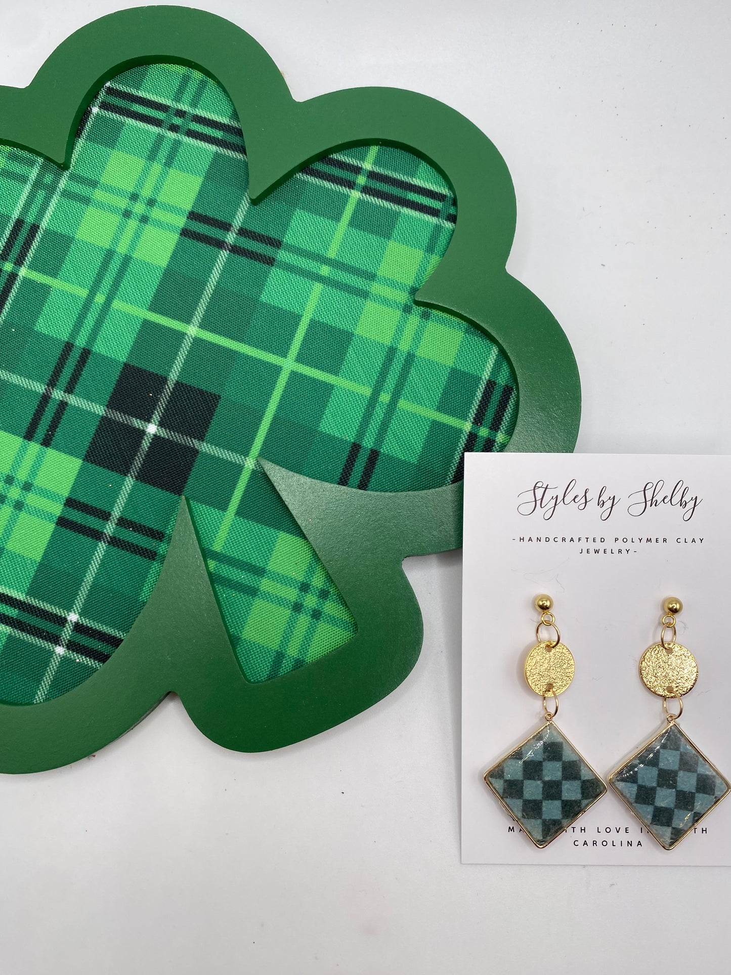 Checkered Diamond Dangle