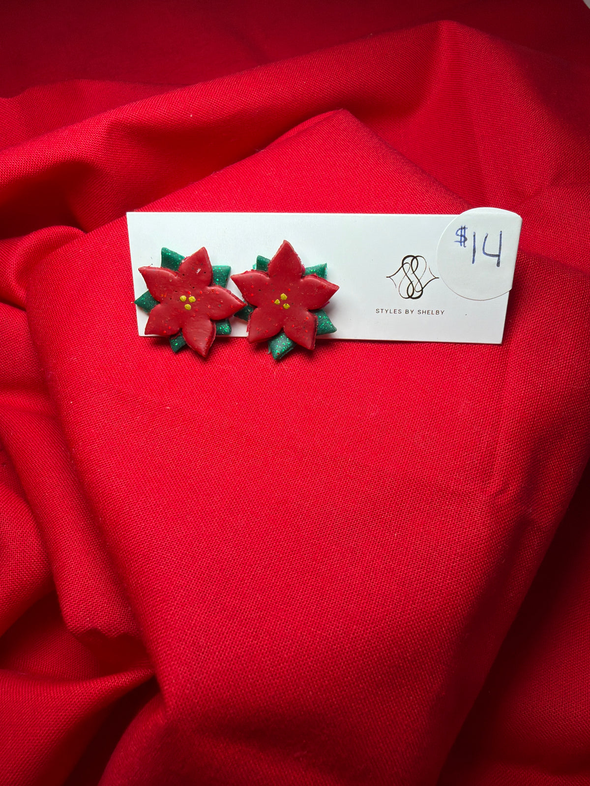 Poinsettia Stud